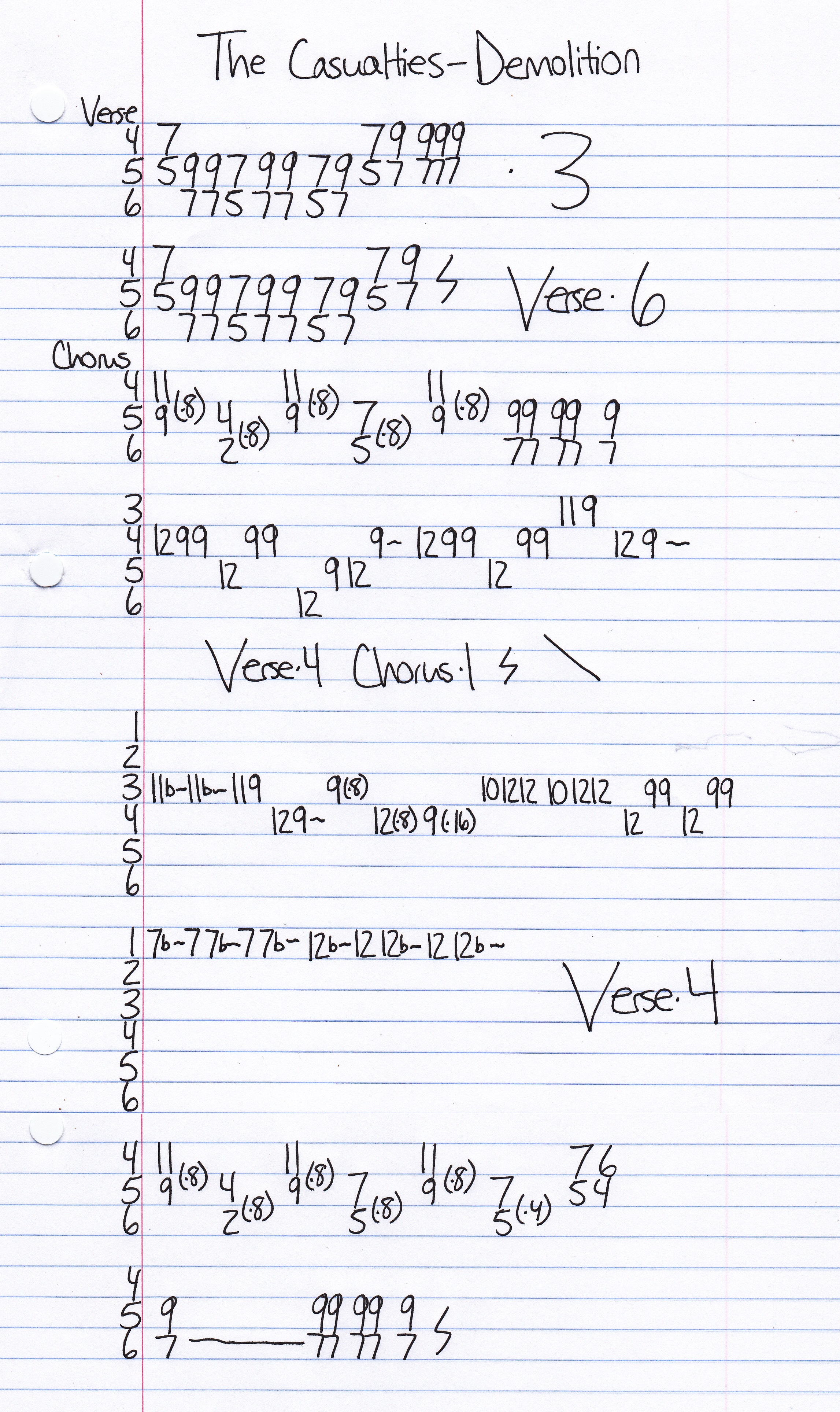 High quality guitar tab for Demolition by The Casualties off of the album Written In Blood. ***Complete and accurate guitar tab!***